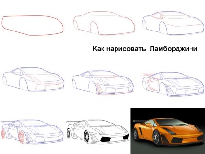 Hogyan lehet megtanulni rajzolni autó Lamborghini