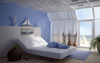 Marine kék függöny gyermekek hálószoba és egy nappali - a legjobb választás
