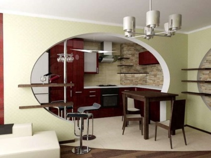 Modern design nappali konyha, fotó ötletek, mind a nappali a vállalat IFS-tnes