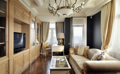 Empire stílusú belsejében a nappali, konyha vagy hálószoba, modern kialakítása és elrendezése