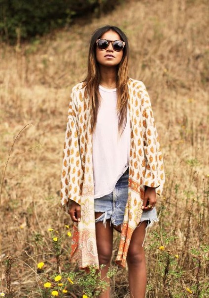 Kimono Jacket, mit viseljen könnyű nyári változat (dzseki) Kimono Jacket, mit viseljen könnyű nyári változata