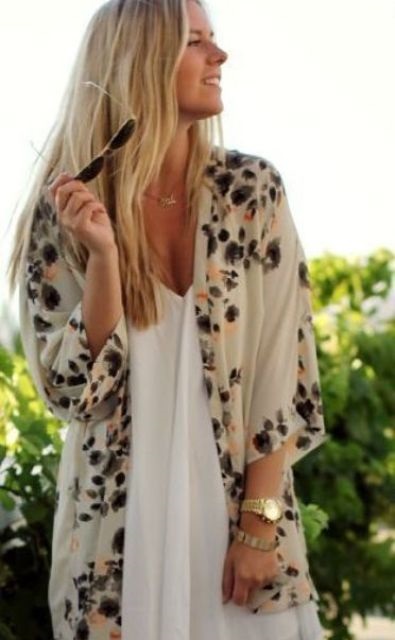Kimono Jacket, mit viseljen könnyű nyári változat (dzseki) Kimono Jacket, mit viseljen könnyű nyári változata