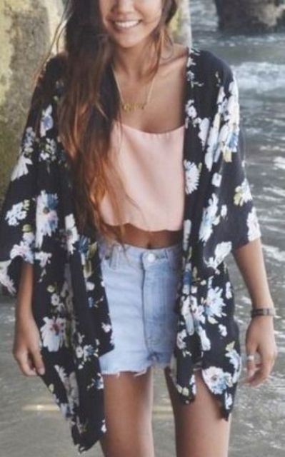 Kimono Jacket, mit viseljen könnyű nyári változat (kimono) Kimono Jacket, mit viseljen könnyű nyári változata