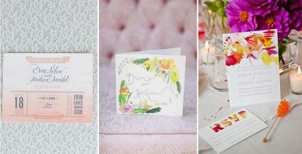 Akvarell meghívásokat esküvő - tervezési ötletek fotókkal