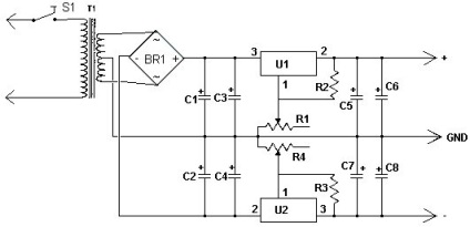 kettős tápegység (PSU dual) A tápegység kettős