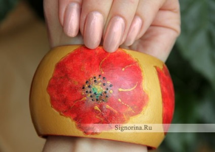 Decoupage fa karkötő nyáron (karkötő) Decoupage fa karkötő nyári