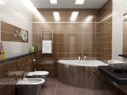 Belsőépítészeti fürdőszoba árnyalatú barna (140 fénykép)