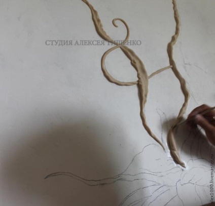 Modellezés bas díszes virág (BAS) Basrelief szobrászat fantázia virág