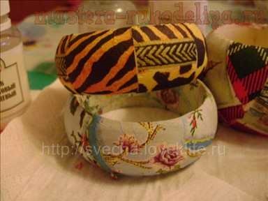 Master Class a decoupage karkötőt (a második, harmadik karkötő) Mester osztályban decoupage karkötőt