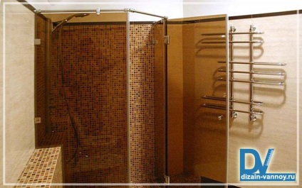 A partíció a fürdőszobában - Kép hamis falak, képernyők és blokkok