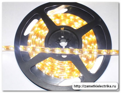 Csatlakozó LED szalag, elektromos jegyzetek (csatlakozás LED-csík) Csatlakoztatása LED-csík, megjegyzi villanyszerelő