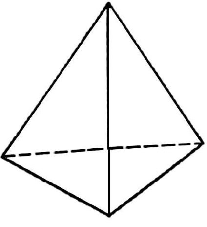 Szabályos tetraéder - a kép 1216-4 (négy egyenlő oldalú háromszög) Szabályos tetraéder - a kép 1216-4