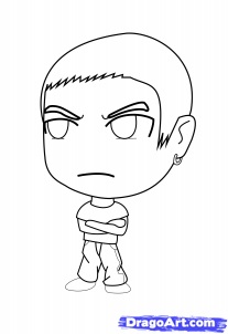 Eminem rajz chibi stílus (rajz Eminem) Eminem rajz stílusa chibi