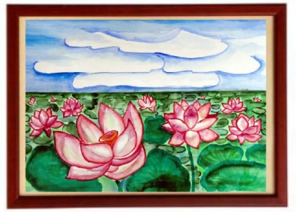 Rajz tó lotuses szakaszokban fényképpel (lótusz) Rajz tó lotuses szakaszokban fotókkal