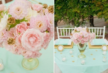 Pink és a menta esküvői ötleteket a dekoráció, menü és ruhák