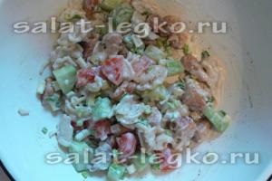 Tészta saláta és csirke recept
