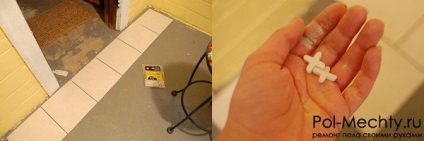 Fektetése porcelán csempe a padlón a kezüket munka technológia (a) Fektetése porcelán csempe a padlón a kezüket a technológia működését
