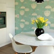 Zöld tapéta a konyhában 55 elegáns ötletek és képek