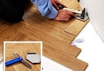 Jak położyć laminat po przekątnej z rękami przydatnych informacji i wskazówek na opakowaniu, opcje (laminat) Jak położyć laminat po przekątnej z rękami użyteczne informacje i wskazówki dotyczące pakowania, Opcje