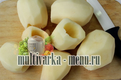 Nadziewane ziemniaków multivarka receptury dla Multivarki Polaris (ziemniaki i mięsa multivarka) Nadziewane ziemniaki w multivarka, przepisy na Multivarki Polaris
