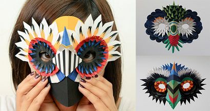 10 bricolage en carton - Masques en papier pour Halloween, la main Charlotte