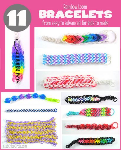 11 Cooler Regenbogen-Loom-Armbänder für Kinder machen von leicht bis schwer, Club-Chica-Kreis - wo