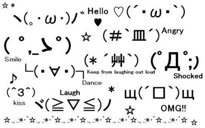 13 japonais Emoticon Images Face - Emoticons japonais sur le clavier, Emoticon Smiley-Face asiatique et