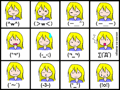 13 Japanese Emoticon Gesicht Bilder - japanische Emoticons auf Tastatur, Asiatischer Smiley-GesichtEmoticon und