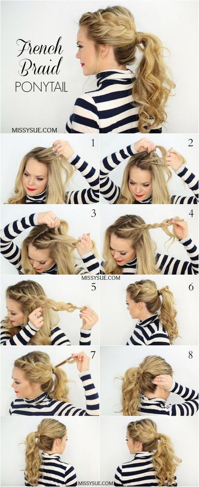 15 Entzückende Französisch Braid Ponytails für langes Haar - POPULAR Haircuts