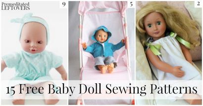 15 Gratuit Doll bébé modèles de couture