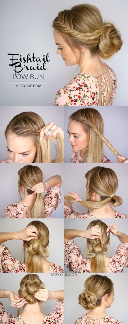 18 Facile Braided Bun Coiffure Tutoriels