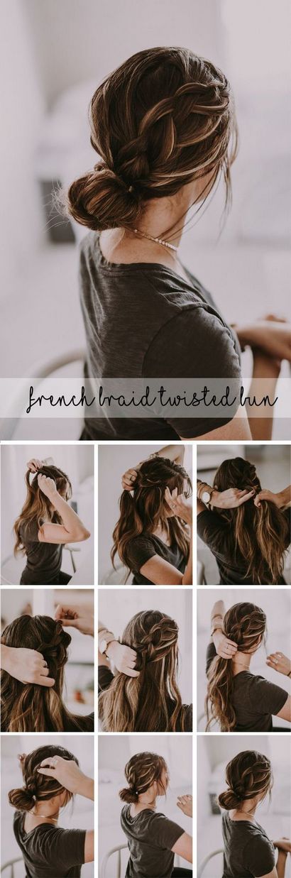 18 Facile Braided Bun Coiffure Tutoriels