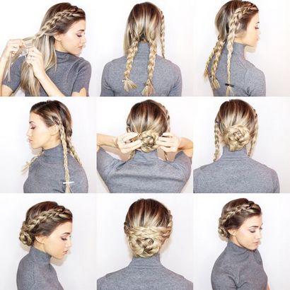 18 Facile Braided Bun Coiffure Tutoriels