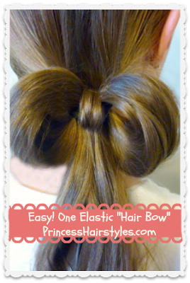 1 élastique) Bow fabriqués à partir de cheveux, facile Coiffures, Coupes de cheveux pour les filles - coiffures de princesses