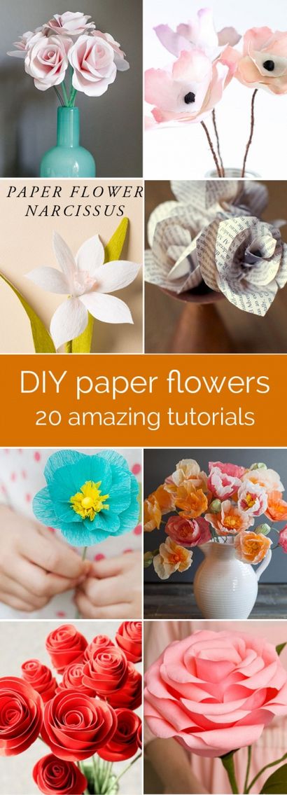 20 DIY Papier-Blumen-Tutorials, wie Papierblumen machen