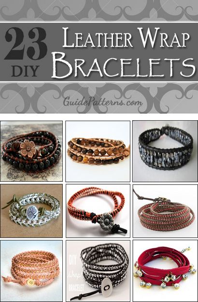 23 DIY cuir modèles Bracelet Wrap, modèles Guide