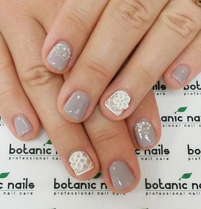 35 Grau Nail Art Design, Kunst und Design