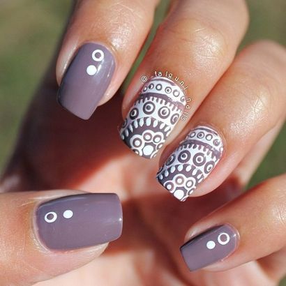 35 Grau Nail Art Design, Kunst und Design