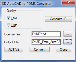 3D AutoCAD zu PDMS Converter, PDMSid