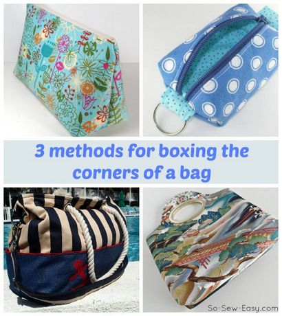 3 méthodes pour les coins de boxe sur les sacs - Alors Sew Easy