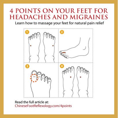 4 points sur vos pieds pour Maux de tête et Migraines