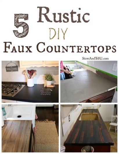 5 Rustic bricolage Faux Countertops, Stow - Tellu