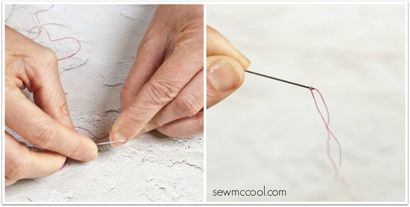 Une pointe d'enfilage d'aiguille intelligent et la façon de lier une brodeuse - le noeud de - Sew McCool