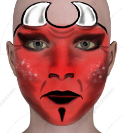Un exemple peinture visage Diable pour votre démon intérieur - Indigo Janson