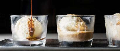 Affogato Recette Espresso avec crème glacée, Table de dégustation