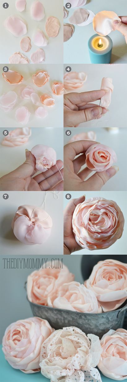Ein kostenloses Tutorial und Muster, wie Stoff Pfingstrosen und Rosen zu machen, die DIY Mama