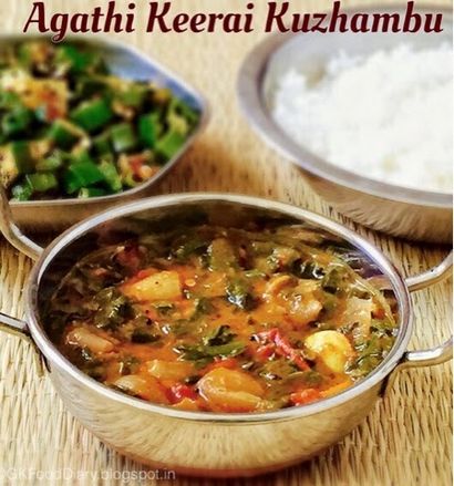 Agathi Keerai kuzhambu Recette Variétés kuzhambu - Homemade bébé Food Recipes