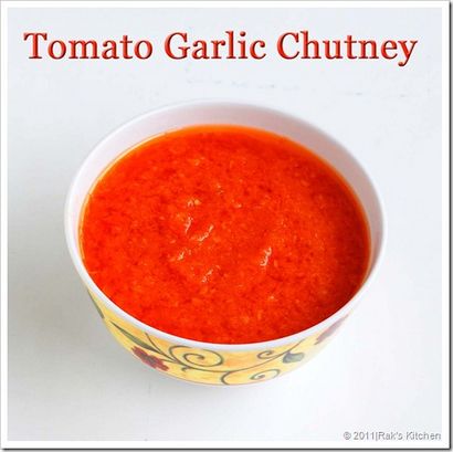 Aloo paratha mit Tomaten-Knoblauch-Chutney Beilage - Raks Küche