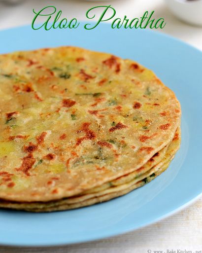 Aloo paratha mit Tomaten-Knoblauch-Chutney Beilage - Raks Küche