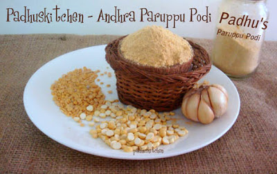 Andhra Paruppu Podi Recette-Kandi Podi, Padhuskitchen